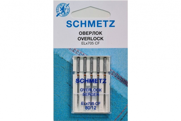 Иглы Schmetz для оверлока ELx705 CF №80, 5 шт в Ковдоре