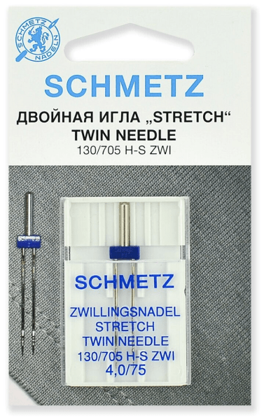 Иглы Schmetz стрейч двойные 130/705 H-S ZWI 4,0/75, 1 шт в Ковдоре